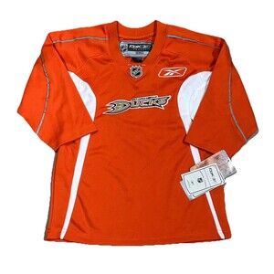 NWT NHL Anaheim Ducks Hockey Jersey Youth Size 8 / Small Orange Reebok CCM